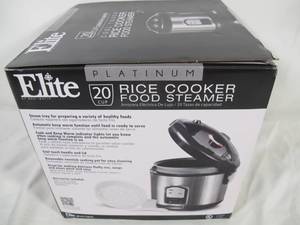 lot M47 image: Elite Platinum DRC-1000B Maxi-Matic 20-Cup Stainless Steel Rice Cooker, Black