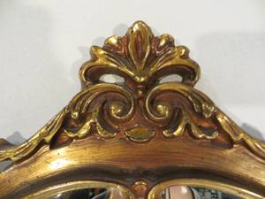 lot 23 image: Gold Oval Wall Mirror