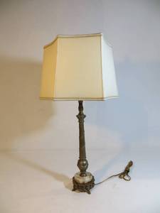 lot 64 image: Metal Lamp with Marble