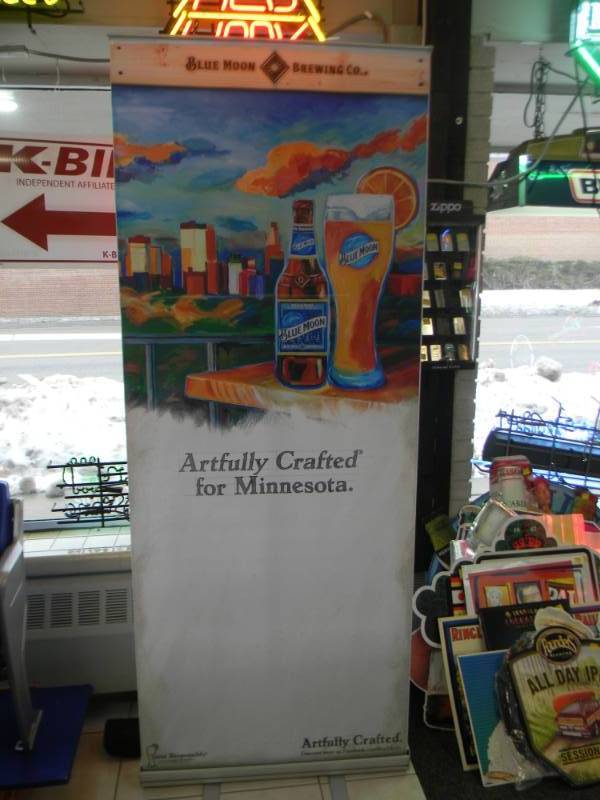 Blue Moon Artfully Crafted For Minnesota Retractable Display