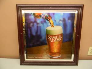 lot 16 image: SAMUEL ADAMS WORLD CLASS BEER BAR MIRROR - APPROX 24 BY 24 - SEE PICTURES