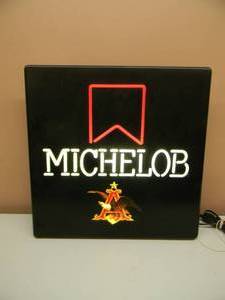lot 23 image: MICHELOB NEO NEON LIGHTED SIGN - NICE - 18 SQUARE - SEE PICTURES
