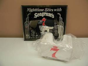 lot 32 image: SEAGRAMS 7 MIRROR & NAPKIN HOLDER - SEE PICTURES