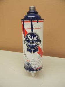 lot 42 image: PABST BLUE RIBBON SPRAY PAINT CAN BEER TAP HANDLE - NEW - VERY COOL TAP - APPROX 10 - SEE PICTURES