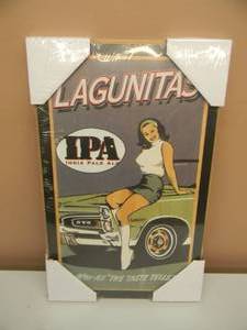 lot 44 image: LAGUNITAS IPA - PONTIAC GTO ADVERTISING SIGN - NEW STILL IN PACKAGING - APPROX 12 BY 20 - SEE PICTURES