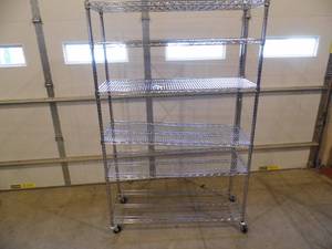 lot 82 image: Stainless Steel Metro Style Rack on Wheels