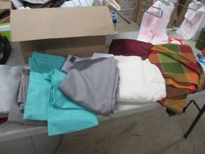 Box of Assorted Curtain Panels & Ta...