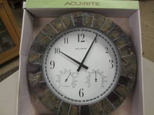 AcuRite 14 in. Faux Slate Wall Cloc...