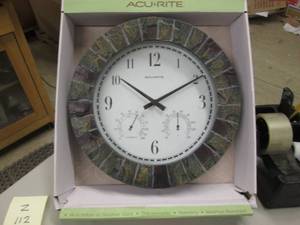 AcuRite 14 in. Faux Slate Wall Cloc...
