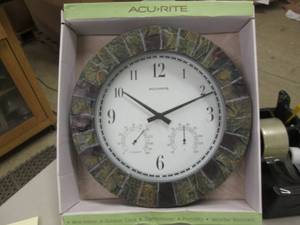 AcuRite 14 in. Faux Slate Wall Cloc...