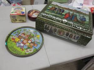 Vintage Tins, Collectible Buttons...