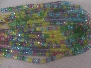 Glass Beads Faceted Rondelles