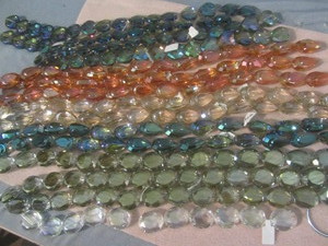 Faceted Glass Hearts, Tear Drops, Ovals