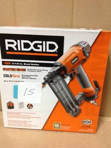 lot 15 image: Ridgid 18-Gauge 2-18 in. Brad Nailer with CLEAN DRIVE Technology, Tool Bag not used