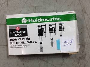 lot 57 image: Fluidmaster 400A Universal Toilet Fill Valve (Contractor 3-Pack)in good condition