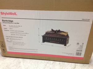 lot 71 image: StyleWell Barkridge 20.5 in. Infrared Electric Log Set Heater not used