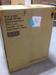 lot 76 image: Case of 6 Simplehuman Toilet Brush in Black New