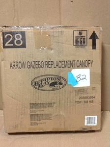 lot 82 image: Hampton Bay Replacement Canopy Outdoor Patio for 10 ft. x 10 ft. Arrow Gazebo not used
