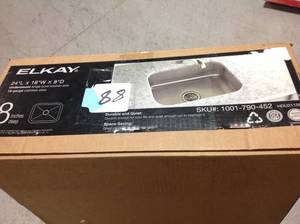 lot 88 image: ELKAY Undermount Stainless Steel 24 in. Single Bowl Kitchen Sinkin good condition