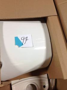 lot 97 image: American Standard Reliant 2-Piece 1.28 GPF Single Flush Round Toilet with Slow Close Seat in White