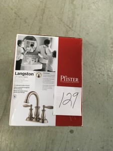 lot 129 image: Pfister Langston 4 in. Centerset 2-Handle Bathroom Faucet in Brushed Nickel not used