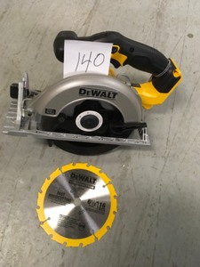 lot 140 image: Dewalt 20-Volt 6-12 in. MAX Lithium-Ion Cordless Circular Saw (Tool-Only) not used