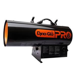 lot 124 image: Dyna-Glo 70K-125K BTU Propane Forced Air Heater in very good condition