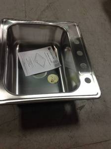 lot 2 image: Glacier Bay Drop-In Stainless Steel 25 in. 4-Hole Single Bowl Kitchen Sink not used