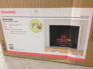 lot 7 image: StyleWell Barkridge 20.5 in. Infrared Electric Log Set Heater not used
