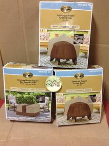 lot 26 image: Lot of 3 Hampton Bay Round Outdoor Patio Fire Pit Cover