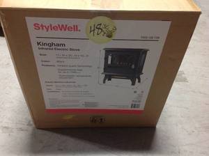 lot 48 image: StyleWell Kingham 1,000 sq. ft. Panoramic Infrared Electric Stove in Black with Electronic Thermostat not used
