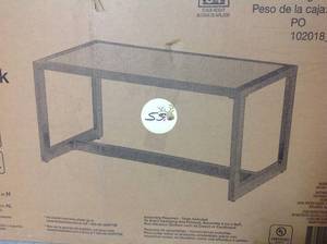 lot 55 image: Hampton Bay West Park Black Aluminum Outdoor Coffee Table not used
