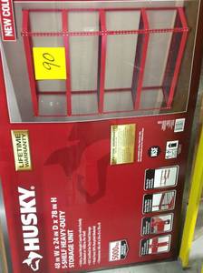 lot 90 image: 48 in. W x 78 in. H x 24 in. D RedBlack Steel 5-Shelf Garage Shelving Unit not used