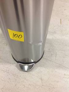 lot 100 image: Simplehuman - 30l Step Trash Can - Stainless-steel PLEASE SEE PHOTO DAMAGE