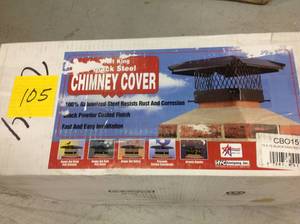 lot 105 image: HY-C 15 in. x 15 in. Bolt-On Single Flue Chimney Cap in Black Galvanized Steel