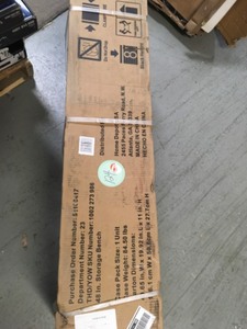 lot 124 image: HUSKY 20 in. H x 48 in. W x 18 in. D Steel Storage Bench not used