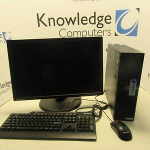 lot 1 image: Lenovo Thinkcentre M93p SFFCore i5-4570  3.20GHz 8GB RAM 500GB HDD No OS&nbspFull Lenovo Computer setup Desktop, Monitor, Keyboard, Mouse.