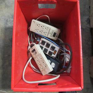 lot 23 image: Box of Power StripsCables
