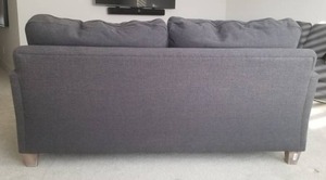 lot 2 image: Bassett Charcoal Grey Down Filled Loveseat, 1 of 2