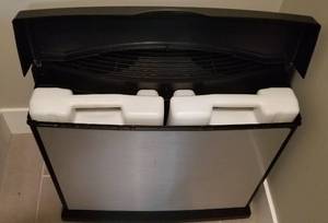 lot 63 image: AIRCARE HD1409 Digital Whole-House Console-Style Evaporative Humidifier, Brushed Nickel