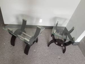 lot 12 image: Modern Glass Top Side Tables