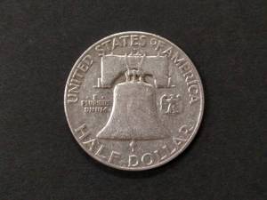 1958 D Franklin Silver Half Dollar...