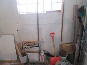 2 Canvas tarps, paint supplies, gla...