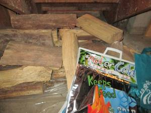 Split firewood, hot cold bags and f...