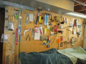 Entire wall full of hand tools care...