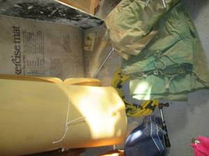 Vintage Canvas tent, tarp and foam ...