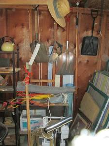 Garage lot, tree pruner, yard tools...