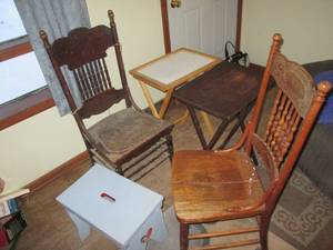 2 Antique chairs and TV trays...