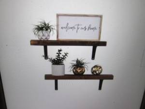 Set of 2 Walnut Pine Wood Decorativ...
