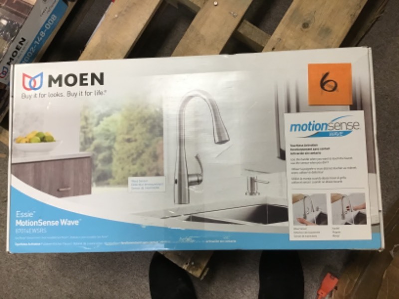 Moen Essie Touchless Sprayer Kitchen Faucet Spot Resist Stainless 87014EWSRS NEW 